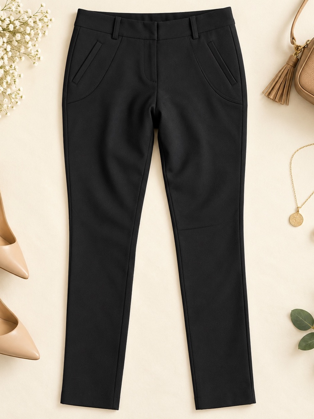 Georgie Black Tailored Slim Leg Pants | Size 2